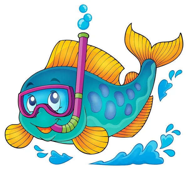 Imagen del tema de buceo de peces snorkel 1 — Vector de stock