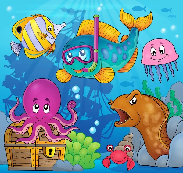 Peces snorkel tema imagen 3 — Archivo Imágenes Vectoriales