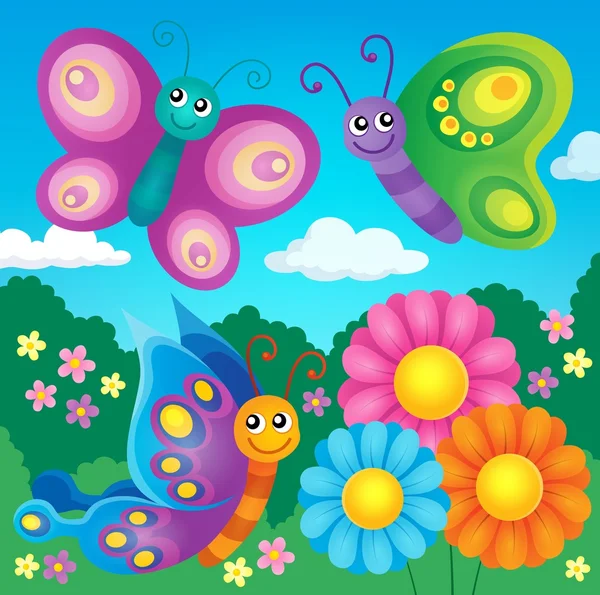 Happy butterflies theme image 4 — Stock Vector