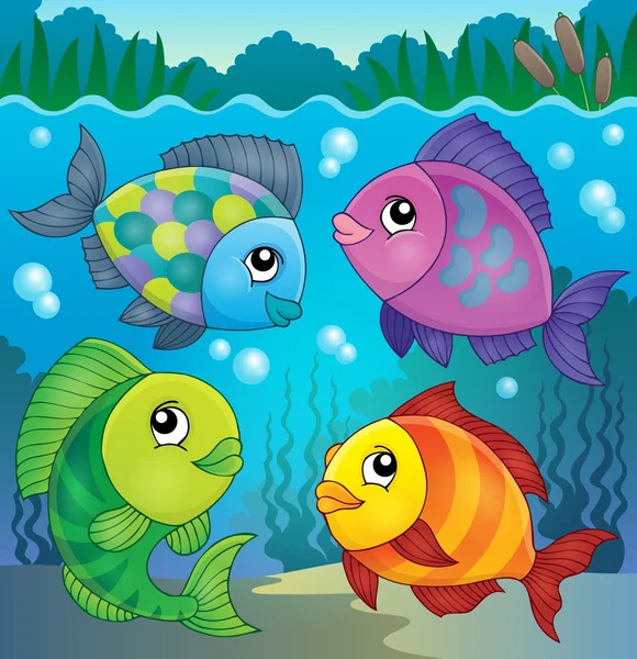 Imagen del tema de pescado 5 — Vector de stock