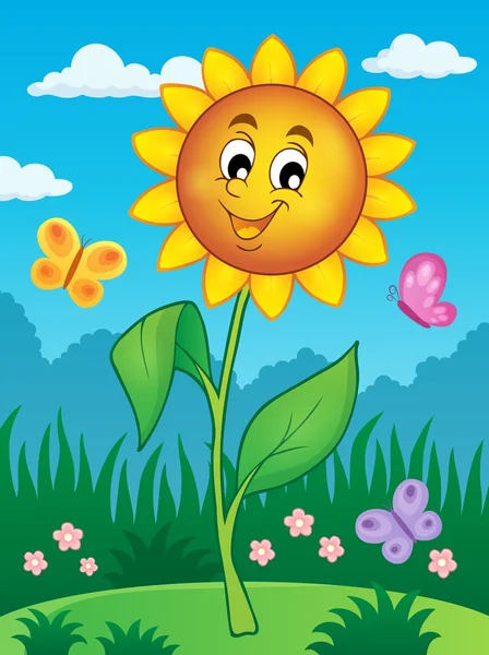 Feliz flor tema imagem 2 — Vetor de Stock