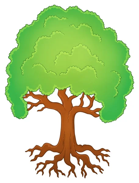 Árbol con raíces tema imagen 1 — Vector de stock