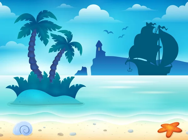 Playa tema imagen 5 — Vector de stock