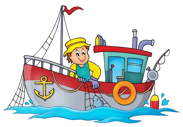 Fishing boat theme image 1 — Stock Vector