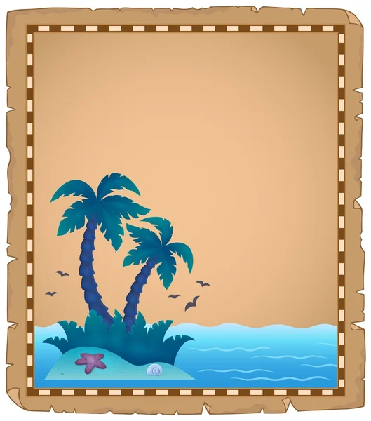 Parchemin avec île tropicale thème 2 — Image vectorielle