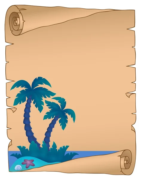 Pergaminho com tema de ilha tropical 4 — Vetor de Stock