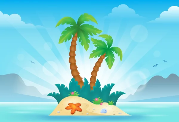 Tropical island theme image 3 — Stock Vector