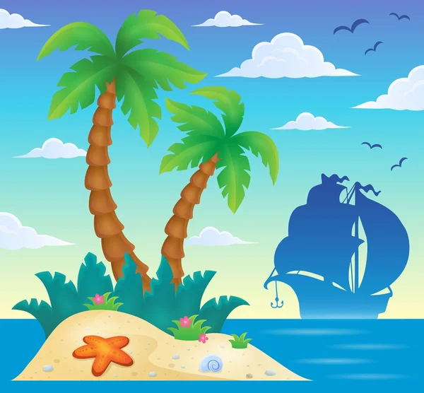 Imagen temática isla tropical 8 — Vector de stock