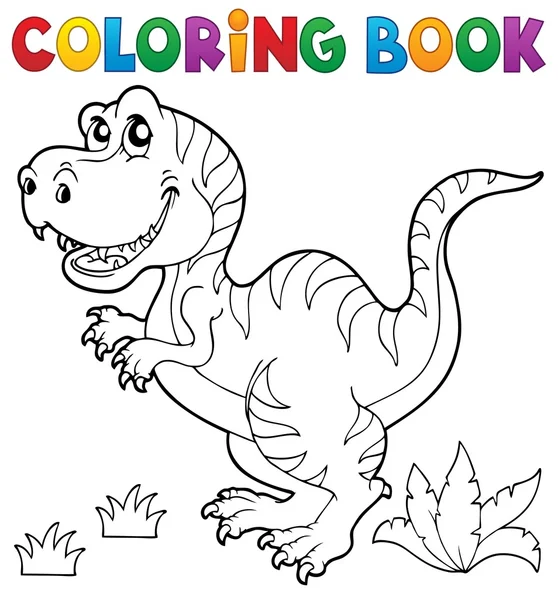 Libro da colorare dinosauro tema 5 — Vettoriale Stock