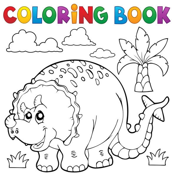 Coloring book dinosaur theme 6 — Stock Vector