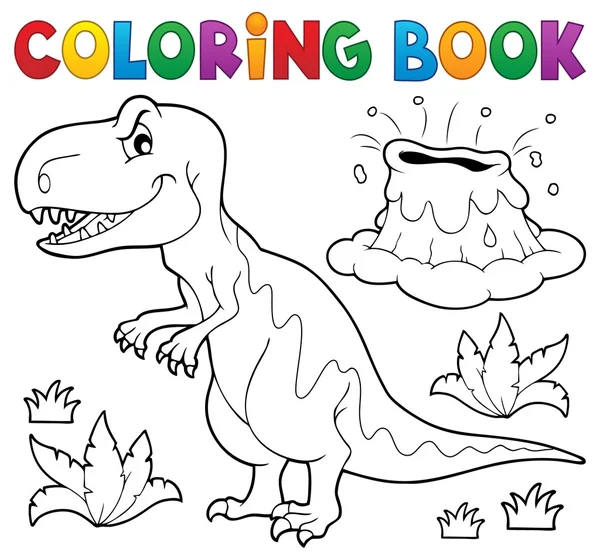 Libro para colorear dinosaurio tema 1 — Vector de stock