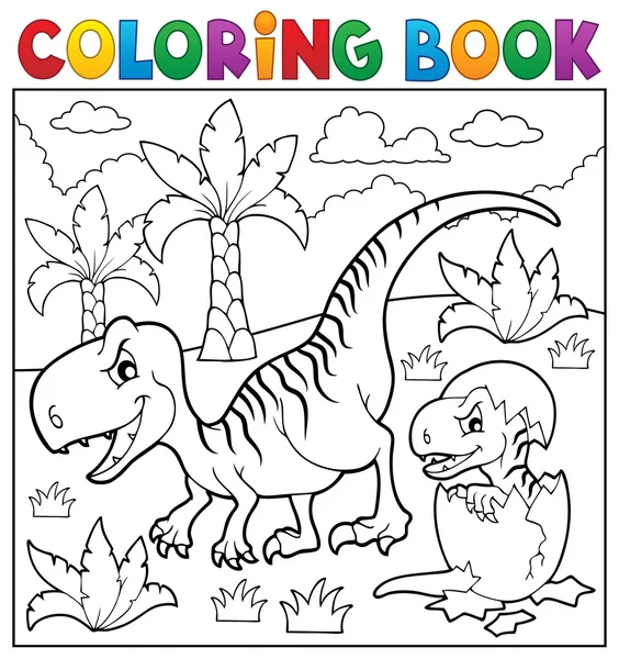 Livre à colorier dinosaure thème 9 — Image vectorielle