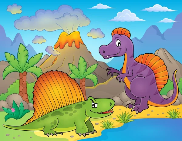 Afbeelding met dinosaurus motieven 1 — Stockvector