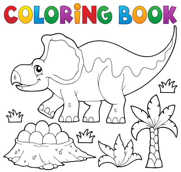 Coloring book dinosaur topic 3 — Stock Vector
