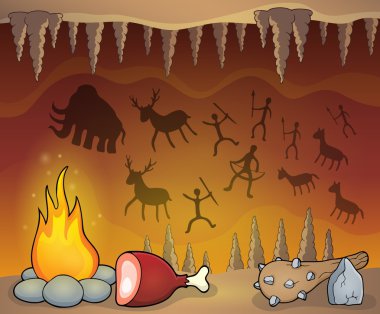 Prehistoric cave thematic image 1 clipart