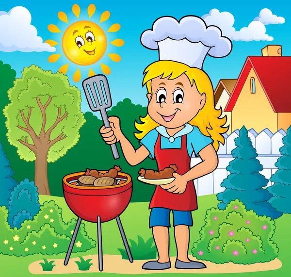 Immagine tema barbecue 5 — Vettoriale Stock