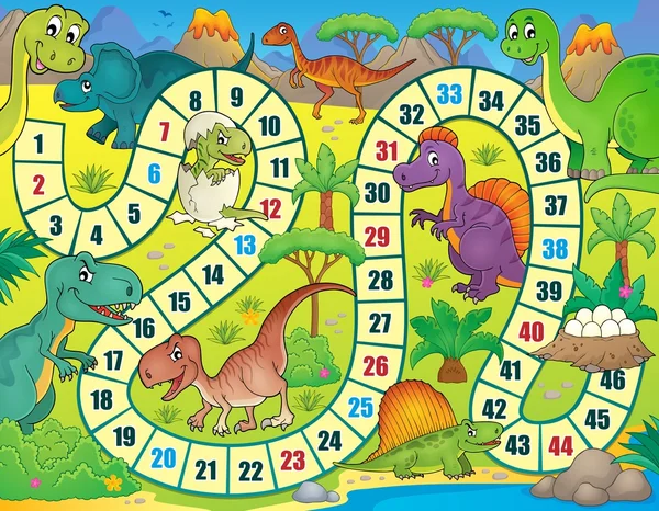 Desková hra s motivem dinosaurů 1 — Stockový vektor