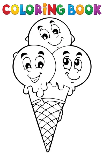 Coloring book ice cream 1 — Stock Vector