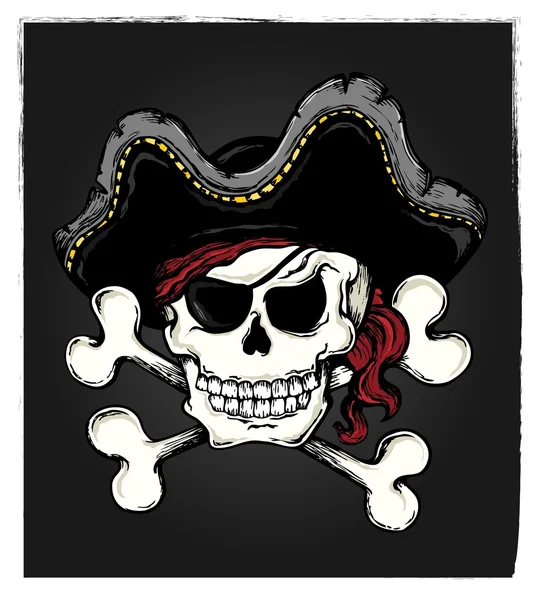 Vintage pirate skull theme 3 — Stock Vector