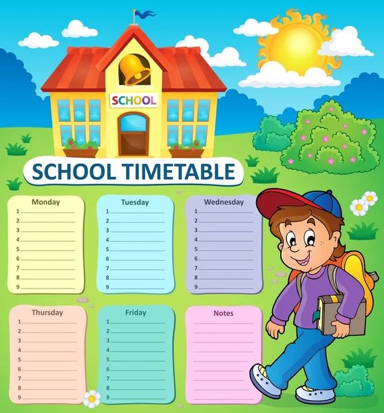 Weekly school timetable topic 2 — Stock Vector