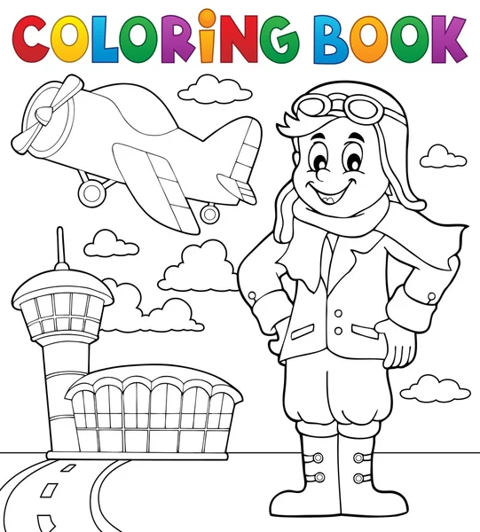 Libro para colorear aviación tema 3 — Archivo Imágenes Vectoriales