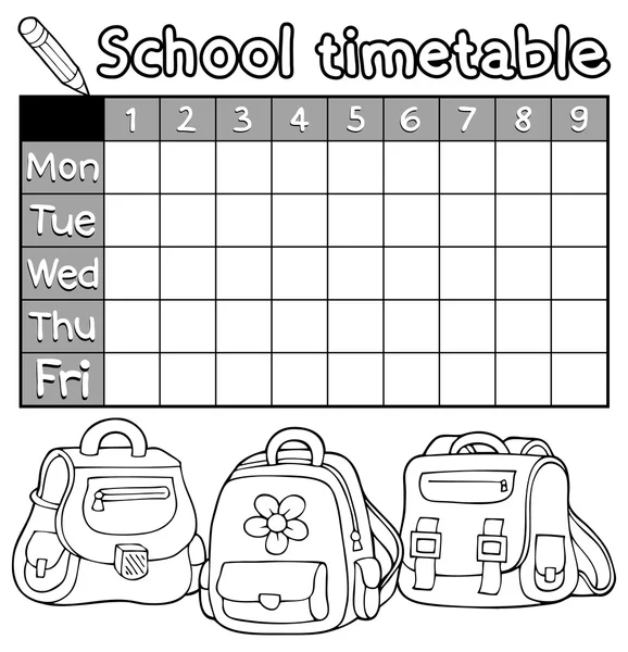 Coloring book timetable topic 5 — Stock Vector