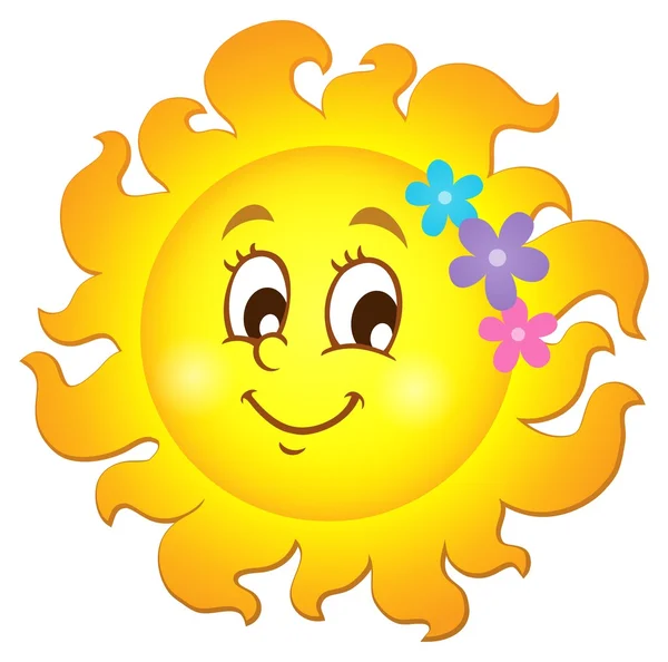 Mutlu bahar güneş Tema Resim 1 — Stok Vektör