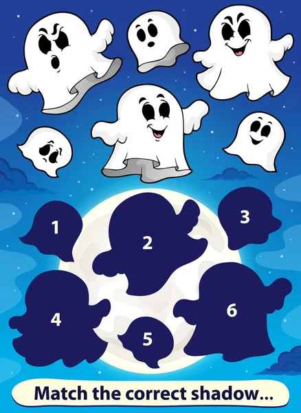 Shadow match game with ghosts 1 — Stock Vector