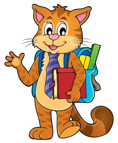 School cat theme image 1 — Stock Vector