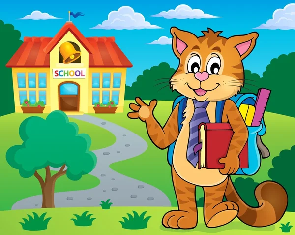 School cat theme image 2 — Stock Vector