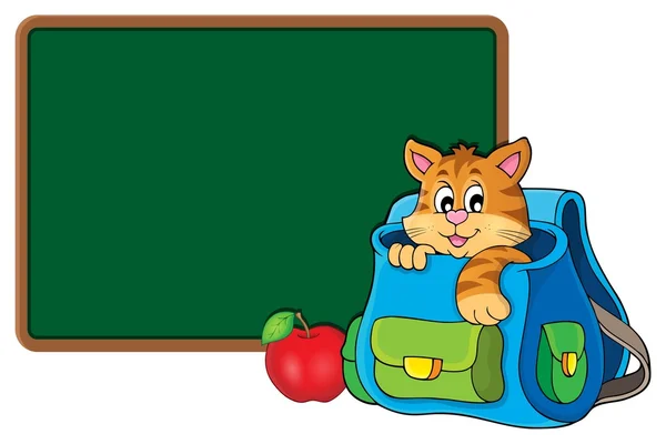 Gato en bolso escolar tema imagen 2 — Archivo Imágenes Vectoriales