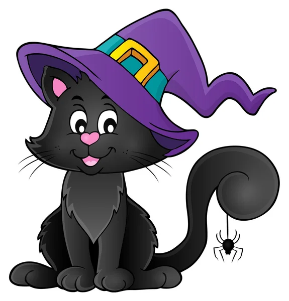 Halloween katt temabild 2 — Stock vektor