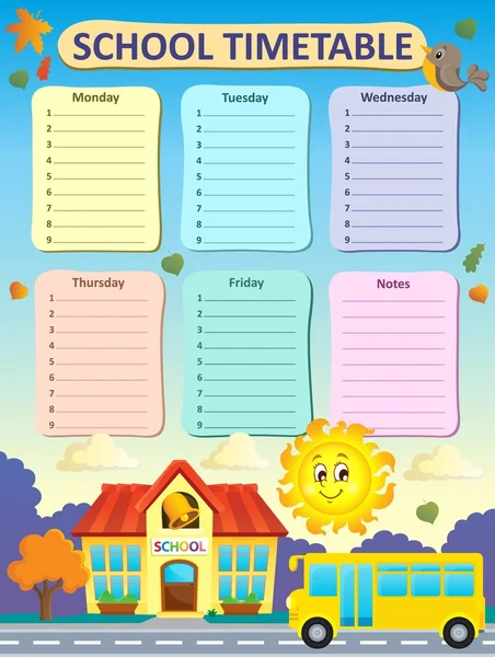 Weekly school timetable concept 5 — Stock Vector