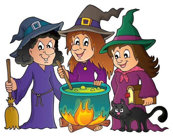 Three witches theme image 1 — Stock Vector