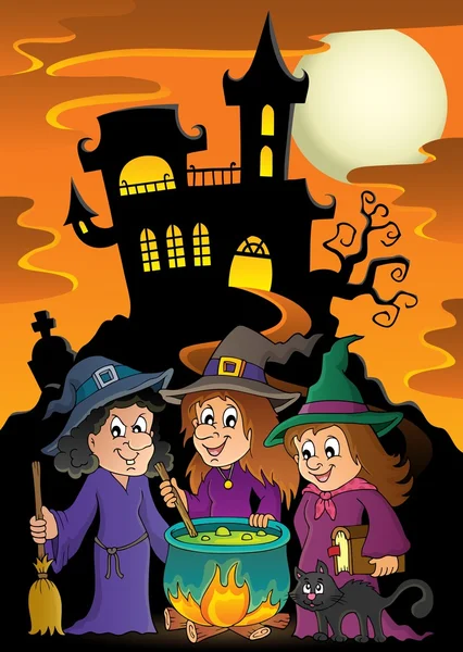 Trois sorcières thème image 5 — Image vectorielle