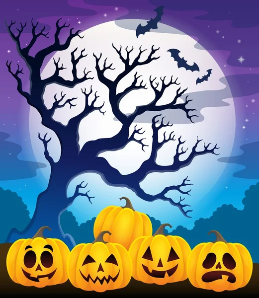 Halloween pompoenen thema afbeelding 2 — Stockvector