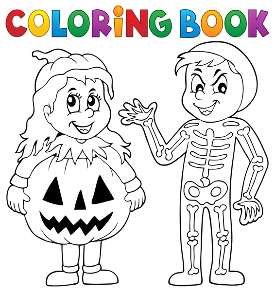 Livro para colorir Halloween trajes tema 1 — Vetor de Stock