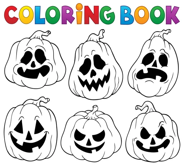 Livro para colorir com abóboras de Halloween 1 —  Vetores de Stock