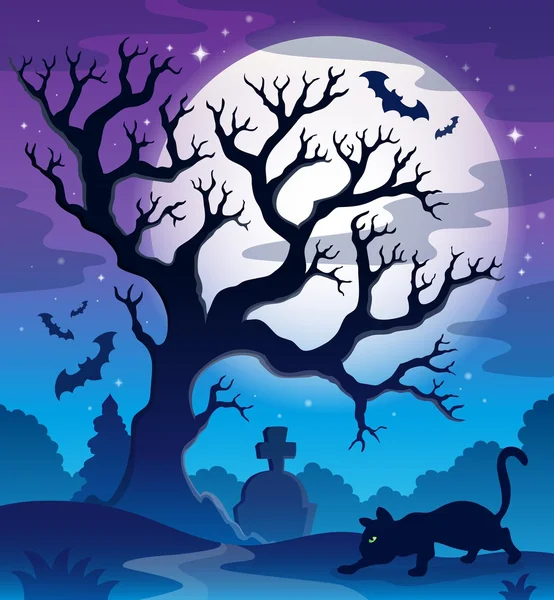 Spooky árbol tema imagen 2 — Vector de stock