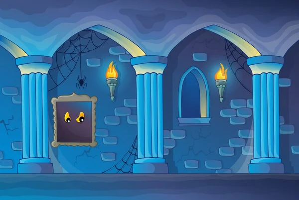 Интерьер замка с привидениями — стоковый вектор