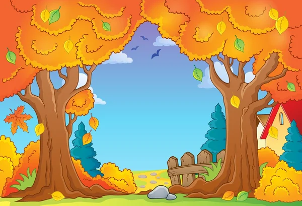 Árbol de otoño tema composición 1 — Vector de stock