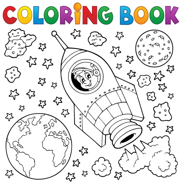 Coloring book space theme 1 — Stock Vector