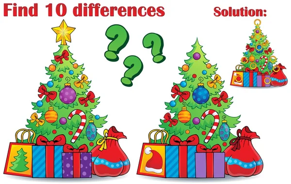 Find differences Christmas theme — Stock Vector