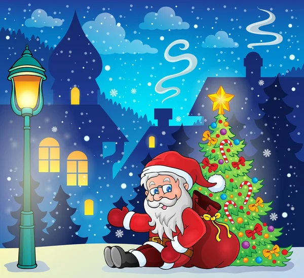 Image with Santa Claus theme 8 — Stock Vector