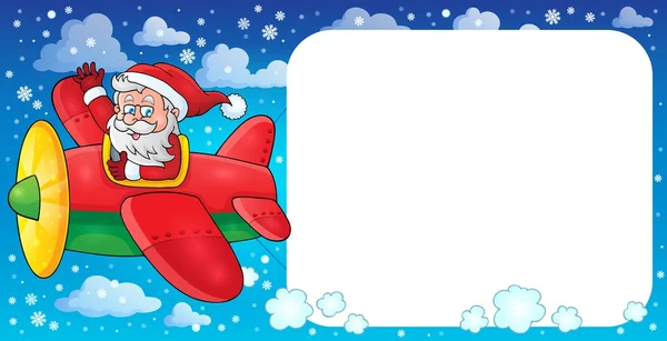 Santa Claus in plane theme image 2 — Stock Vector