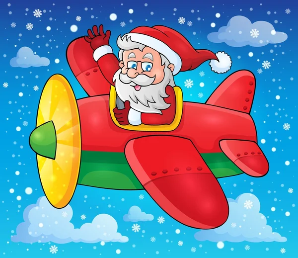 Santa Claus in plane theme image 3 — Stock Vector