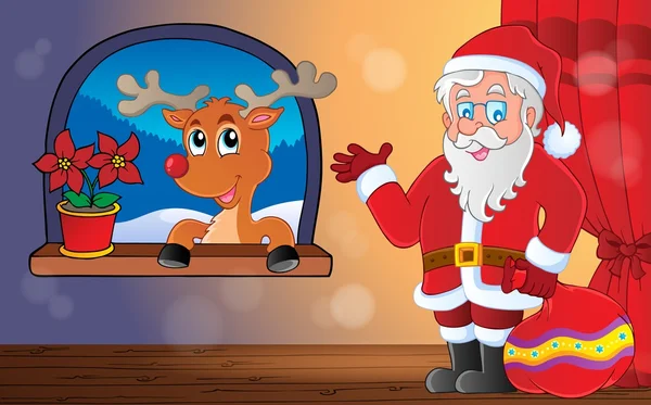 Santa Claus escena interior 9 — Vector de stock