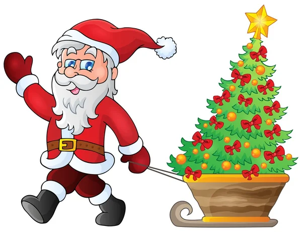 Santa Claus chůze téma 5 — Stockový vektor
