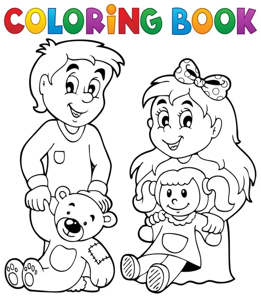 Libro para colorear niños con juguetes 1 — Archivo Imágenes Vectoriales