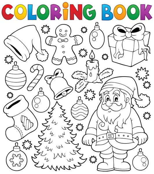 Coloring book Christmas thematics 4 — Stock Vector